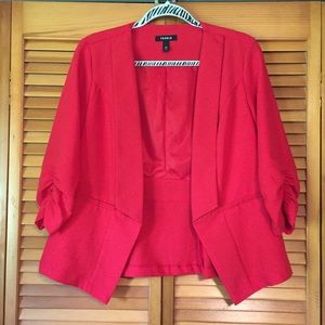 🌹 Ruched Red Blazer 🌹